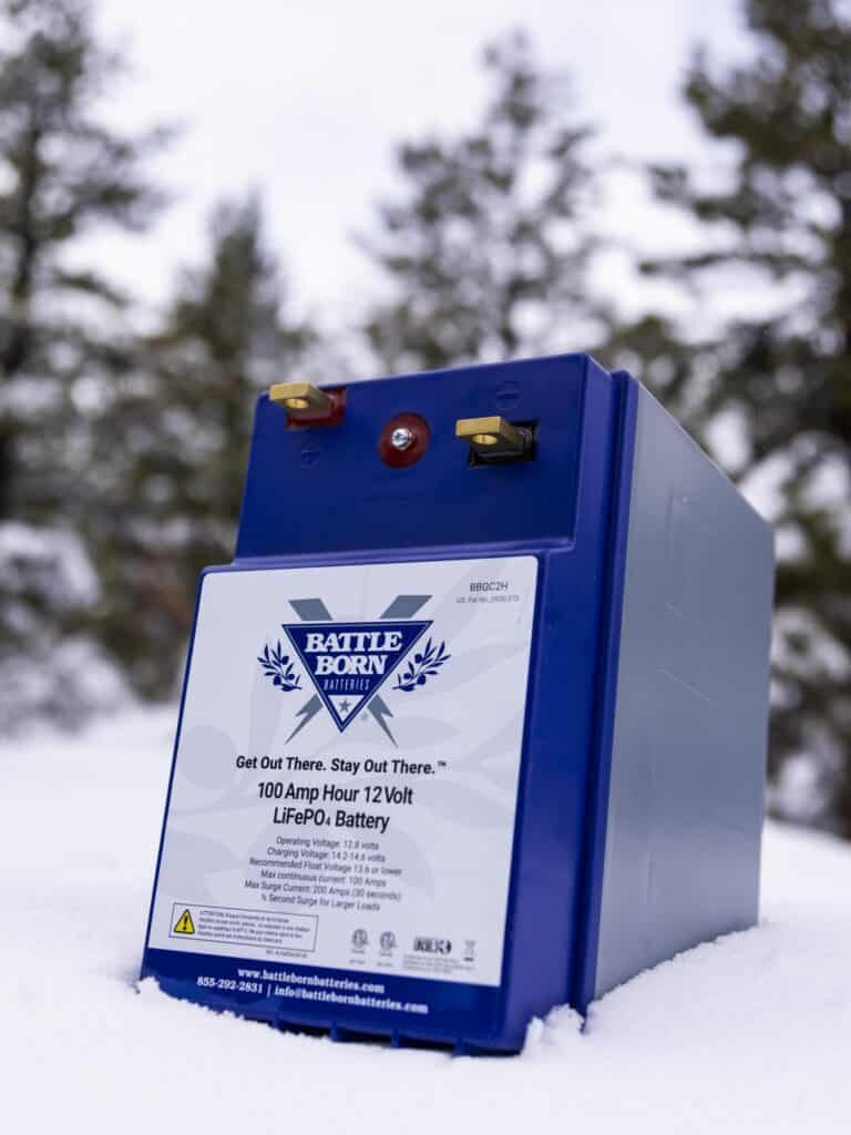 Battle Born Batteries Heated GC2 LiFePO4 Battery in snow